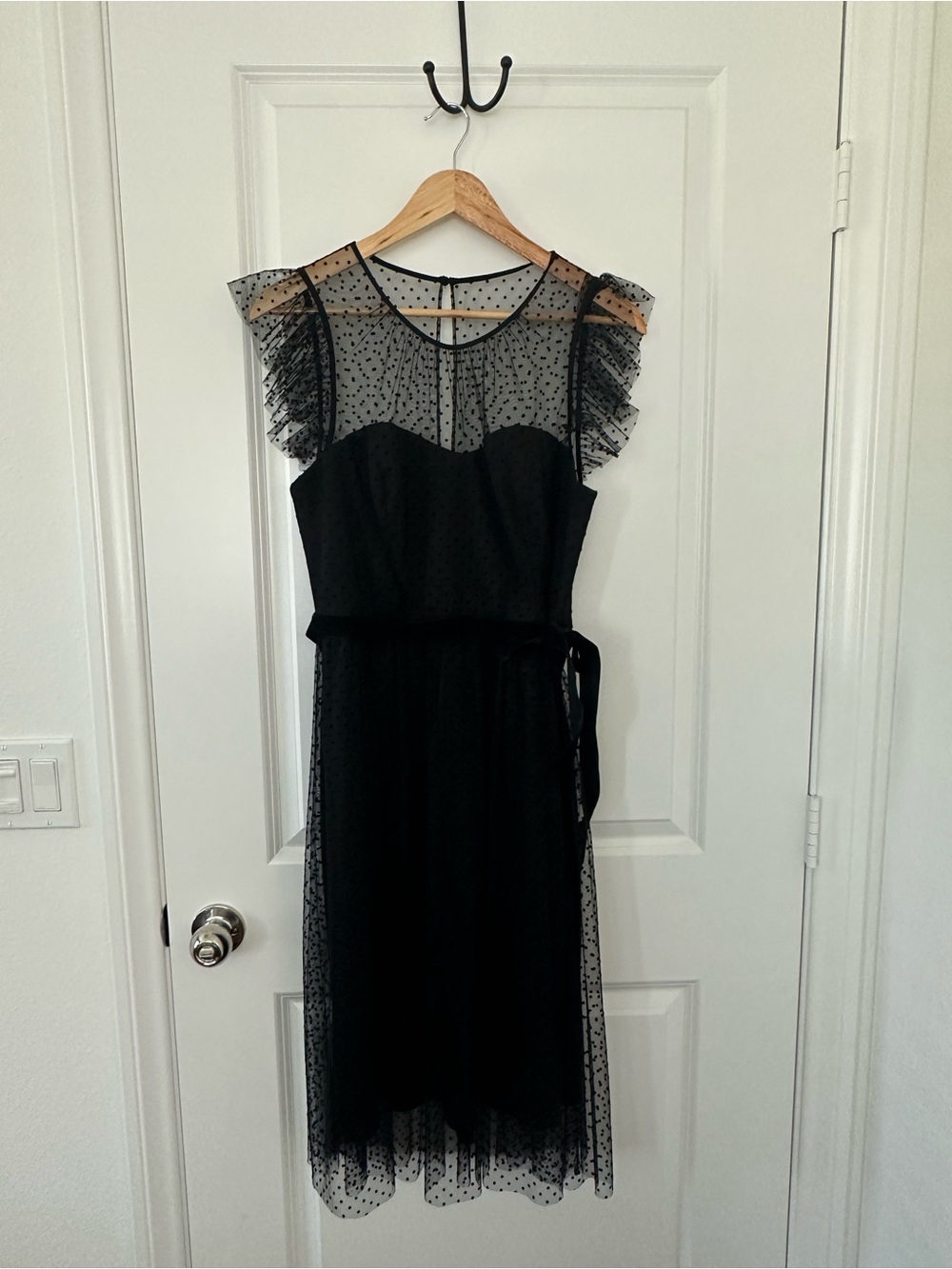 Jason Wu Black Polka-Dot Tulle Midi Dress